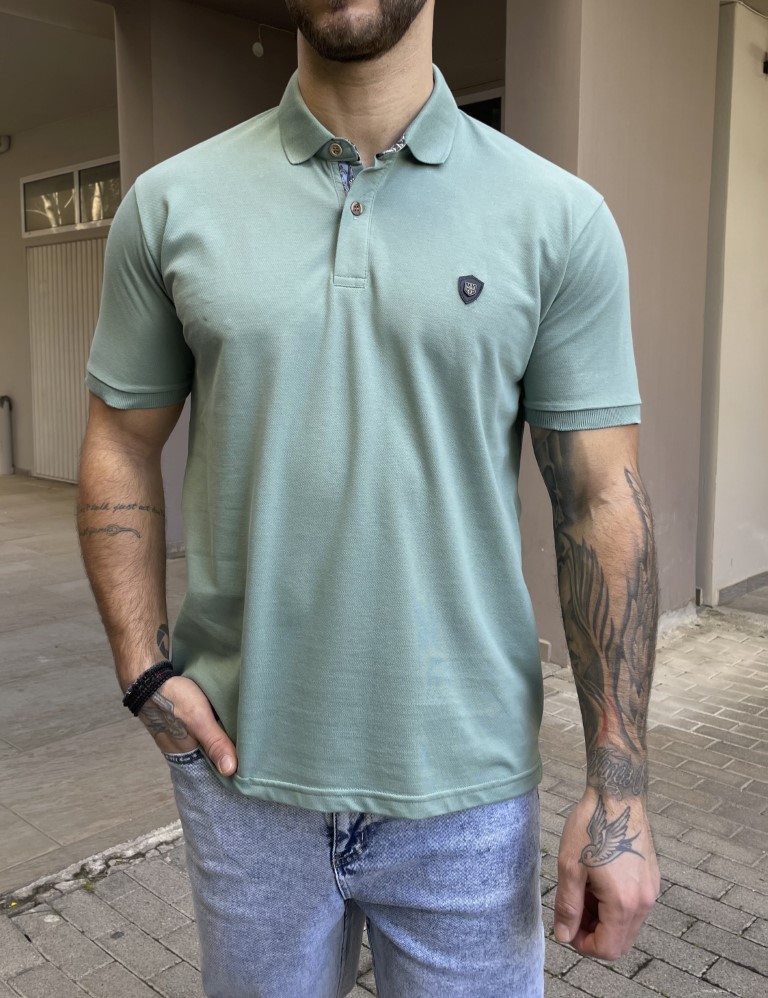 Everbest Everbest ανδρική μέντα πικέ Polo μπλούζα Plus Size 242833M